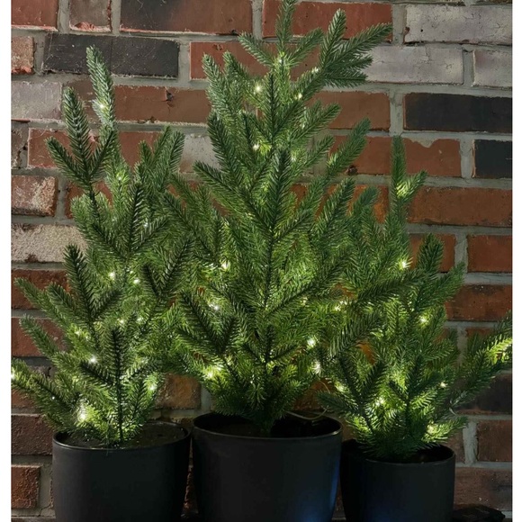 Wondershop Pre-lit Potted Balsam Fir Mini Artificial Christmas Tree Set of 3 - Picture 6 of 6